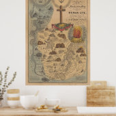 Oude bijbelse kaart van de heilige geest (1847) poster (Keuken)