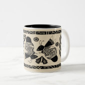 Oude bijen en bloemen op mok (Voorkant rechts)