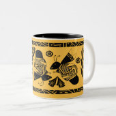 Oude bijen en bloemen op zeer gouden mok 3 (Voorkant rechts)