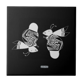 Oude bijen inkt schilderij tegeltje