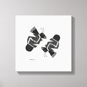 Oude bijen: inkttekening canvas afdruk