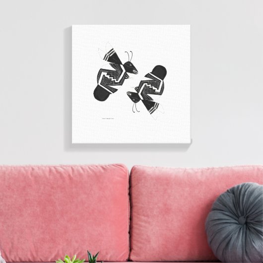 Oude bijen: inkttekening canvas afdruk (Insitu (Woonkamer))