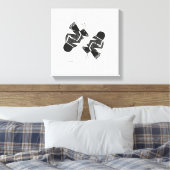 Oude bijen: inkttekening canvas afdruk (Insitu (Slaapkamer))