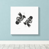 Oude bijen: inkttekening canvas afdruk (Insitu (Houten vloer))