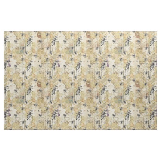 Oude bijen op honingraten stof (Fat Quarter)