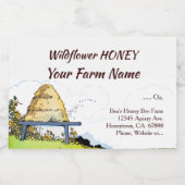 Oude Bijenkorf Aangepaste Honingbij 7,62 cm x 5,08 Voedselcontainer Etiket (Enkel label)