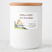 Oude Bijenkorf Aangepaste Honingbij 7,62 cm x 5,08 Voedselcontainer Etiket (Voorkant)