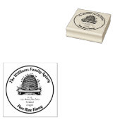 Oude Bijenkorf Imkerij Adres Honing Pot Rubberstempel (Gestempeld)