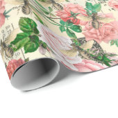Oude Bijenpatroon Cadeaupapier (Rol Hoek)