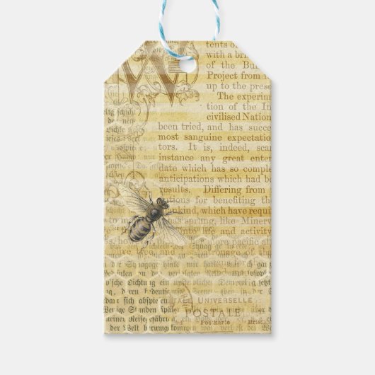Oude Bijenschrift Schatkistboek Cadeaulabel (Voorkant)