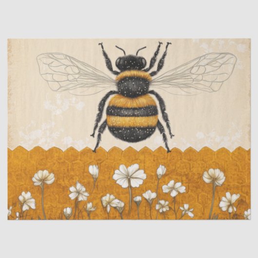 Oude Bijentuin Met Wilde Bloemen (10) Tissuepapier (Voorkant)