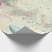 Oude bike, ballon en script op geel cadeaupapier (Hoek)