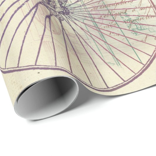 Oude bike, ballon en script op geel cadeaupapier (Rol Hoek)