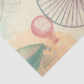 Oude bike, ballon en script op gele ontkoppeling tissuepapier (Detail)