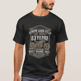 Oude biker 83 jaar in de maak 83e verjaardag fiets t-shirt