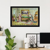 Oude Biljartspel Posterprint Poster (Thuiskantoor)