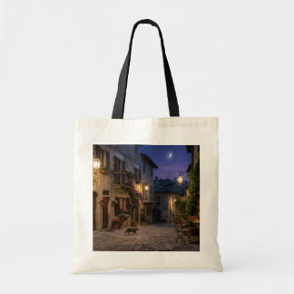 Oude binnenplaats 's nachts tote bag