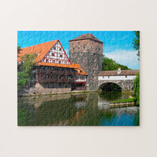Oude binnenstad van Neurenberg Duitsland. Legpuzzel