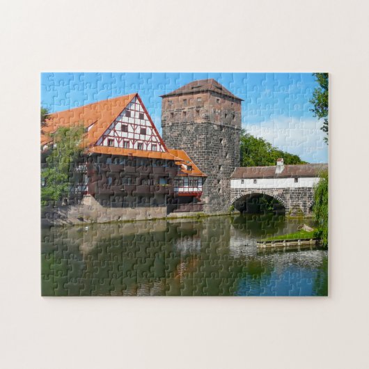 Oude binnenstad van Neurenberg Duitsland. Legpuzzel (Horizontaal)
