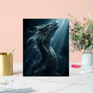 Oude Bioluminescente Zeedraak - Mythische Diepte Acryl Bord