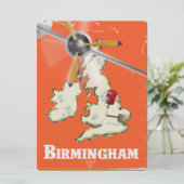 Oude Birmingham Reisposter Kaart (Staand voorkant)
