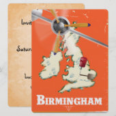 Oude Birmingham Reisposter Kaart (Voorkant / Achterkant)