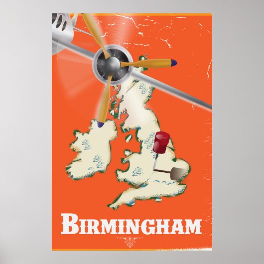 Oude Birmingham Reisposter Poster (Voorkant)