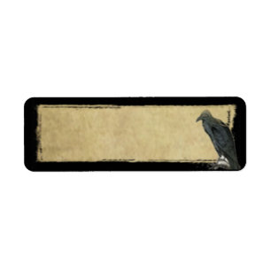 Oude Black Raven - Prim Return Address Labels... Etiket