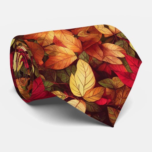 Oude bladeren herfstkleuren stropdas (Opgerold)