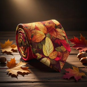 Oude Bladeren Herfstkleuren Stropdas