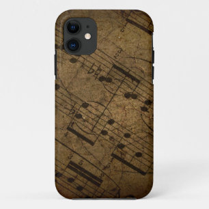 Oude bladmuziek, grunge muzieknoten Case-Mate iPhone case