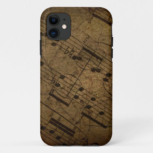 Oude bladmuziek, grunge muzieknoten Case-Mate iPhone case (Achterkant)