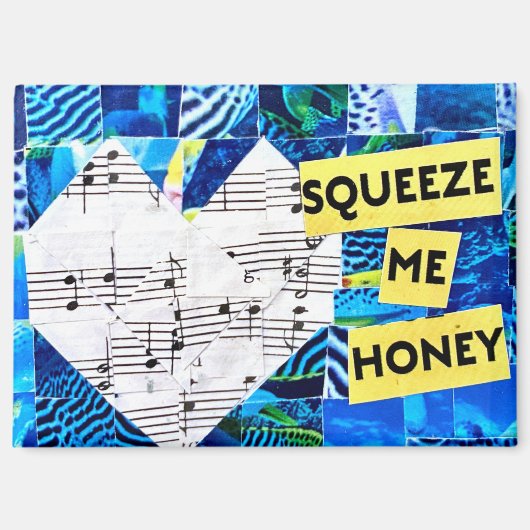 Oude Bladmuziek Hart Quilt Collage Magneet (Voorkant)