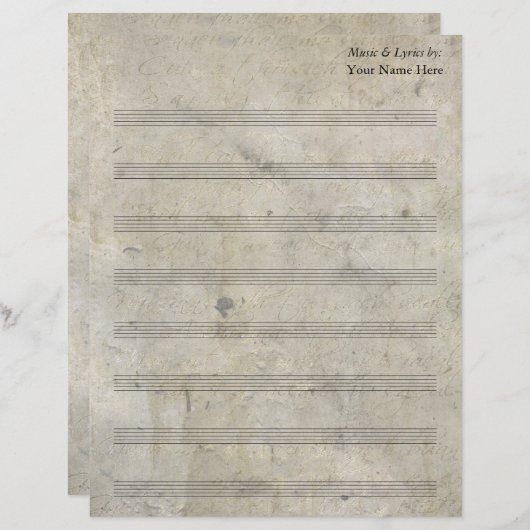 , oude, blanco vel muziek 8-reeks (Voorkant / Achterkant)