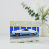 Oude blauwe auto in Boston, Massachusetts. Briefkaart (Staand voorkant)