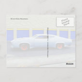 Oude blauwe auto in Boston, Massachusetts. Briefkaart (Achterkant)