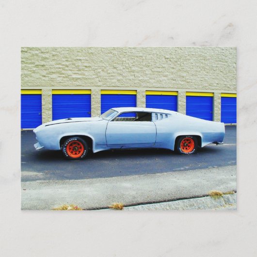 Oude blauwe auto in Boston, Massachusetts. Briefkaart (Voorkant)