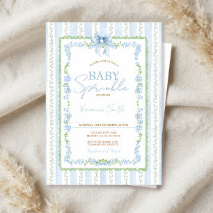 Oude Blauwe Baby Sprinkle Uitnodiging