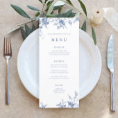 Oude Blauwe Bloem Bruiloft Tafel Menu Kaarten