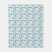 Oude Blauwe Bloemen Fleece Deken (Voorkant)