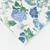 Oude Blauwe Bloemen Fleece Deken (Hoek)