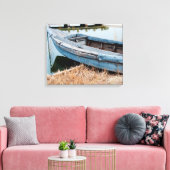 Oude blauwe boot canvas afdruk (Insitu (Woonkamer))