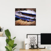 Oude blauwe boot poster (Thuiskantoor)