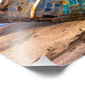 Oude blauwe boot van de Seashore Foto Afdruk (Hoek)