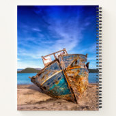 Oude blauwe boot van de Seashore Notitieboek (Achterkant)