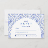 Oude Blauwe Botanische Afstudeerfeest RSVP Kaartje (Voorkant)