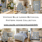 Oude Blauwe Citroen Botanische Patroon Naam Cadeaulabel