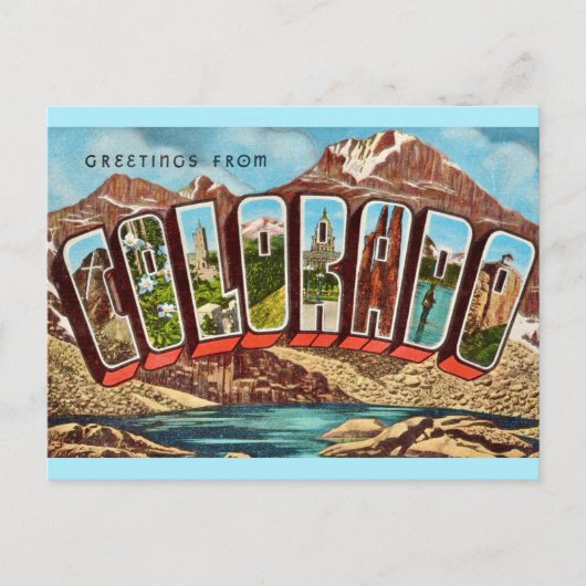 Oude Blauwe Colorado Groetans Postkaart (Voorkant)