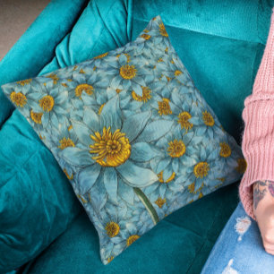 Oude Blauwe Dahlia - Botanisch Bloemendecor Kussen