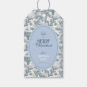 Oude Blauwe Dennen Kerstcadeautags Cadeaulabel (Voorkant)